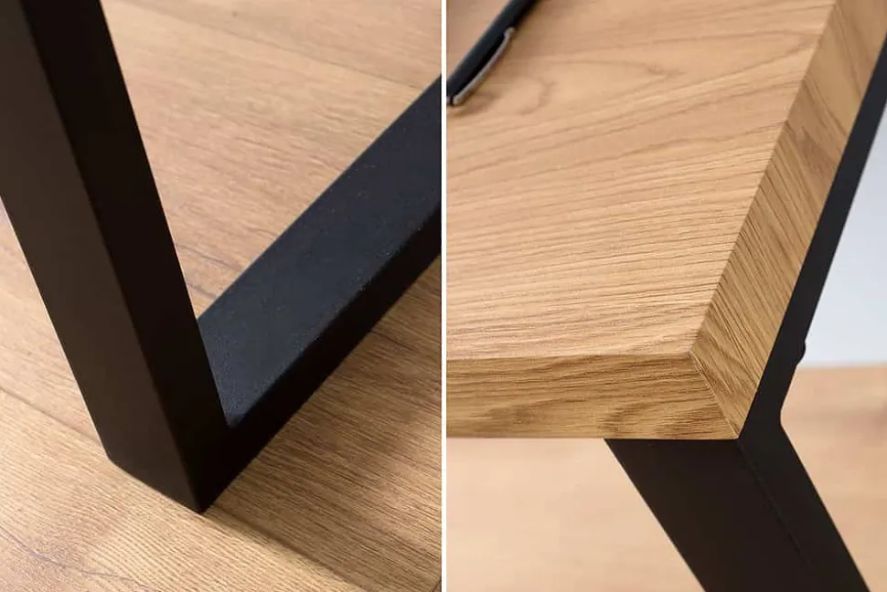 Design Schreibtisch OAK DESK 120cm Eiche Vintage Metallgestell schwarz