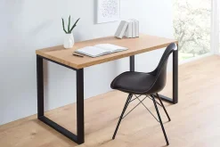 Design Schreibtisch OAK DESK 120cm Eiche Vintage Metallgestell schwarz