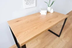 Design Schreibtisch OAK DESK 120cm Eiche Vintage Metallgestell schwarz