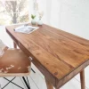 Design Schreibtisch RETRO 120cm braun Sheeshamholz stone finish Design Klassiker
