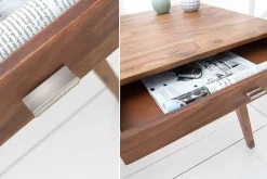Design Schreibtisch RETRO 120cm braun Sheeshamholz stone finish Design Klassiker