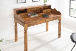Design Sekretär HEMINGWAY L 115cm braun Sheesham Massivholz stone finish Schreibtisch