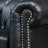 Design Sessel CHESTERFIELD 110cm matt schwarz Knopfheftung Federkern