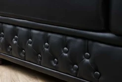 Design Sessel CHESTERFIELD 110cm matt schwarz Knopfheftung Federkern