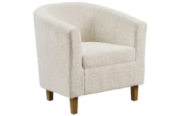Design Sessel HEMINGWAY beige Bouclé Tweed Soft mit Armlehnen Cocktailsessel