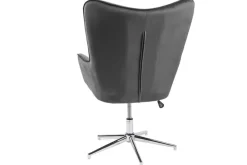 Design Sessel MR. LOUNGER grau chrom Samt höhenverstellbar drehbar Retro