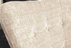 Design Sessel SCANDINAVIA champagner Chenille Cremona schwarz Metall mit Armlehne