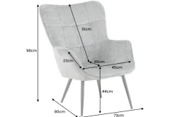 Design Sessel SCANDINAVIA rost braun Chenille Cremona schwarz Metall mit Armlehne