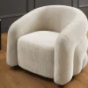 Design Sessel VOGUE 95cm beige Chenille mit Armlehnen und Nosagfederung