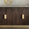 Design Sideboard GATSBY 170cm braun gold Mangoholz weiße Marmorplatte