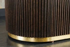 Design Sideboard GATSBY 170cm braun gold Mangoholz weiße Marmorplatte