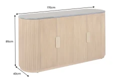 Design Sideboard VENEZIANO 170cm messing Mangoholz grün Marmor gold