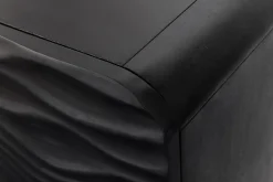 Design Sideboard WAVE 160cm schwarz Mangoholz Massivholz mattgold Metallbeine