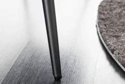 Design Sitzbank BOUTIQUE 100cm weiß Bouclé schwarze Metallbeine Polsterbank