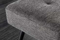 Design Sitzbank BOUTIQUE 100cm grau Strukturstoff schwarze Metallbeine