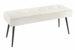 Design Sitzbank BOUTIQUE 100cm champagner Samt schwarze Metallbeine