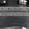 Design Sitzbank BOUTIQUE 100cm dunkelgrau Cord schwarze Metallbeine