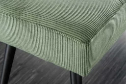 Design Sitzbank BOUTIQUE 100cm grün Cord schwarze Metallbeine