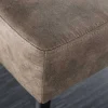 Design Sitzbank BOUTIQUE 100cm antik taupe Microfaser schwarze Metallbeine Polsterbank