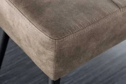 Design Sitzbank BOUTIQUE 100cm antik taupe Microfaser schwarze Metallbeine Polsterbank