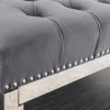Design Sitzbank CASTLE DELUXE 165cm grau Samt silber Edelstahl gepolstert