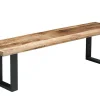 Design Sitzbank IRON CRAFT 170cm Mangoholz Eisen Industrial Design