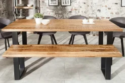 Design Sitzbank IRON CRAFT 170cm Mangoholz Eisen Industrial Design