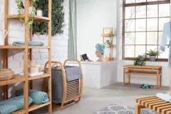 Design Sitzbank LAGOON SPA 75cm Bambusholz Badezimmerbank