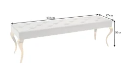 Design Sitzbank MODERN BAROCK 175cm grau Samt gold Edelstahl