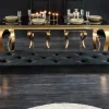 Design Sitzbank MODERN BAROCK 175cm schwarz Samt gold Edelstahl