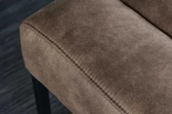 Design Sitzbank PETIT BEAUTÉ 110cm vintage taupe Microfaser schwarzes Metallgestell