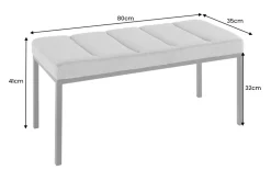 Design Sitzbank PETIT BEAUTÉ 80cm grau Samt schwarzes Gestell
