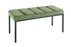 Design Sitzbank PETIT BEAUTÉ 80cm grün Cord schwarzes Gestell