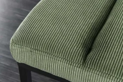Design Sitzbank PETIT BEAUTÉ 80cm grün Cord schwarzes Gestell