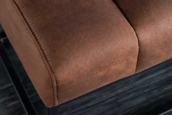 Design Sitzbank PETIT BEAUTÉ 110cm antik braun Microfaser schwarzes Metallgestell