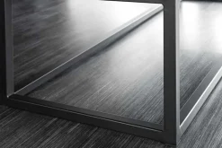 Design Sitzbank PETIT BEAUTÉ 110cm antik braun Microfaser schwarzes Metallgestell