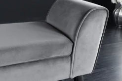 Design Sitzbank SCARLETT 90cm grau silber Samt