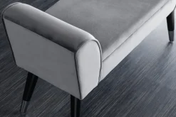 Design Sitzbank SCARLETT 90cm grau silber Samt