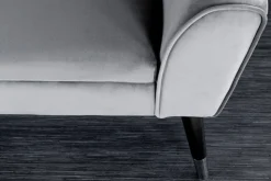 Design Sitzbank SCARLETT 90cm grau silber Samt