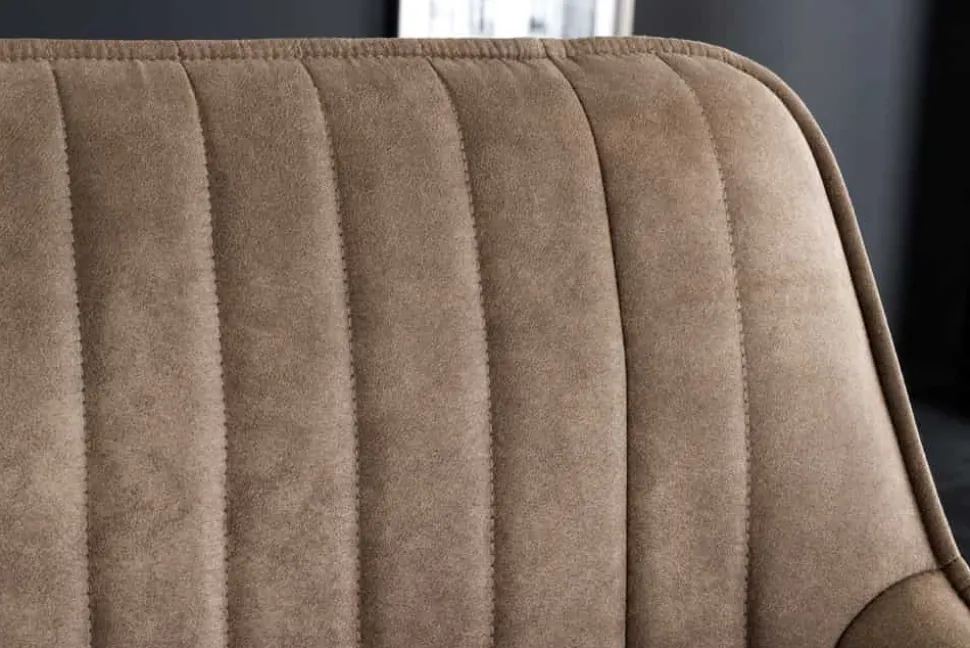 Design Sitzbank TURIN 160cm taupe schwarz Metallbeine mit Armlehne