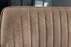 Design Sitzbank TURIN 160cm taupe schwarz Metallbeine mit Armlehne
