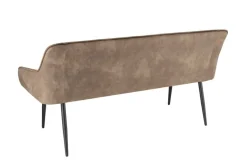 Design Sitzbank TURIN 160cm taupe schwarz Metallbeine mit Armlehne