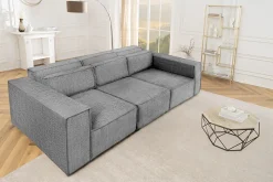 Design 3-Sitzer Sofa BOSSA NOVA 260cm grau Chenille XXL-Couch