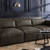 Design 3-Sitzer Sofa BOSSA NOVA 260cm antik dunkelgrau Microfaser Couch Wohnzimmer