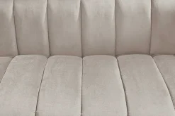 Design 2-Sitzer Sofa NOBLESSE 165cm champagner Samt schwarze Metallfüße Federkern
