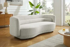 Design Sofa GATSBY 230cm beige Chenille Federkern 3-Sitzer Couch Rundum-Bezug
