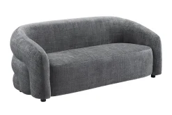 Design Sofa VOGUE 200cm grau Chenille Cremona 3-Sitzer Couch mit Nosagfederung