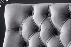 Design Sofabank CASTLE DELUXE 165cm grau Samt Löwenkopf Chesterfield Barock
