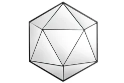 Design Spiegel DIAMOND 65cm schwarz Metall handmade