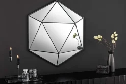 Design Spiegel DIAMOND 65cm schwarz Metall handmade